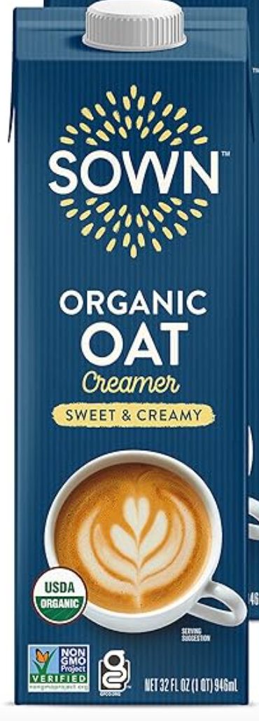 SOWN Organic Oat Creamer Sweet & Creamy - Barista Oat Milk Non Dairy Coffee Creamer - Plant Based, Dairy-Free, Vegan, Gluten-Free, Non-GMO, Shelf Stable - 32oz - expired Jan 12 2026