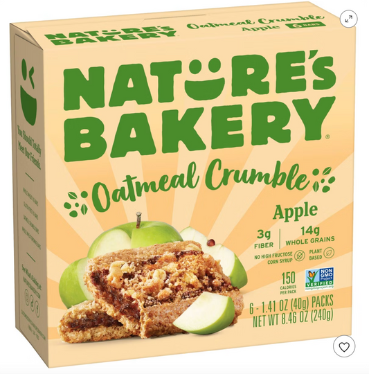 Nature's Bakery Apple Oatmeal Crumble Breakfast Bars - 8.46oz/6ct - expired 05/06/2026