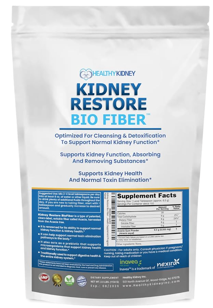 Bio Fiber, Kidney Cleanse Detox & Repair - Restorative Kidney Support & Kidney Supplement to Remove Waste, Kidney Health Supplement - Add to Tea for Kidney Health - 2.5 LBS - expires 03/2027