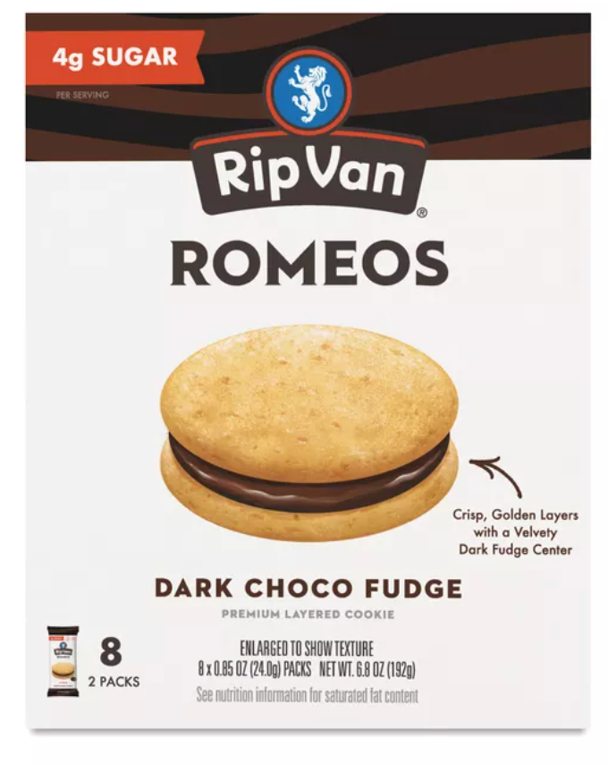 Rip Van, Romeos Cookies, Dark Choco Fudge - expired 03/30/2026