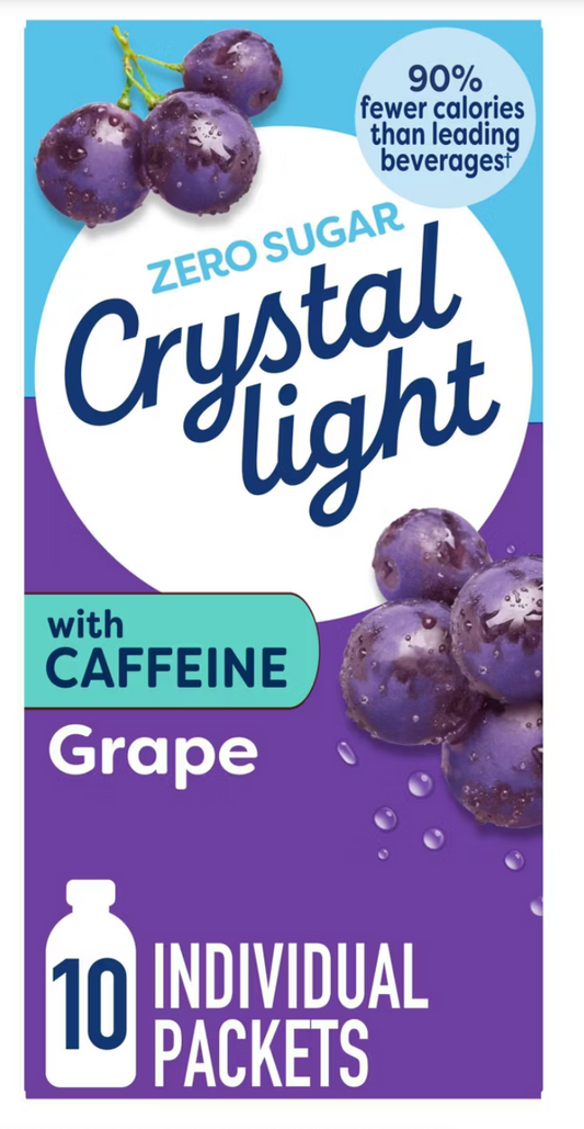 Crystal Light On the Go Grape Energy Drink Mix - 10pk/0.11oz Stix
