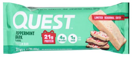 Quest Peppermint Bark Flavored Protein Bar - expired 06/13/2026