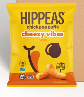 Hippeas Cheezy Vibes Vegan Puffed Snacks, 21 ct, 0.8 oz - expired 12/25/2025
