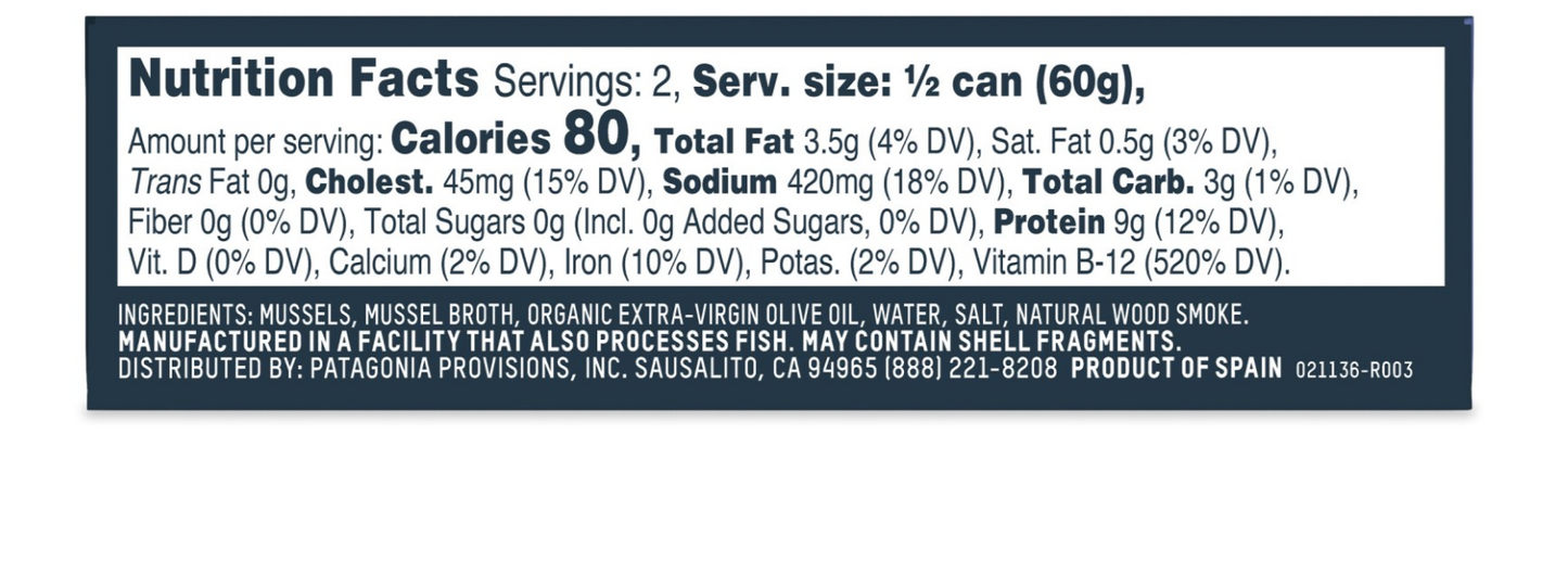 Patagonia  Provisions Mussels - Smoked Mussels
