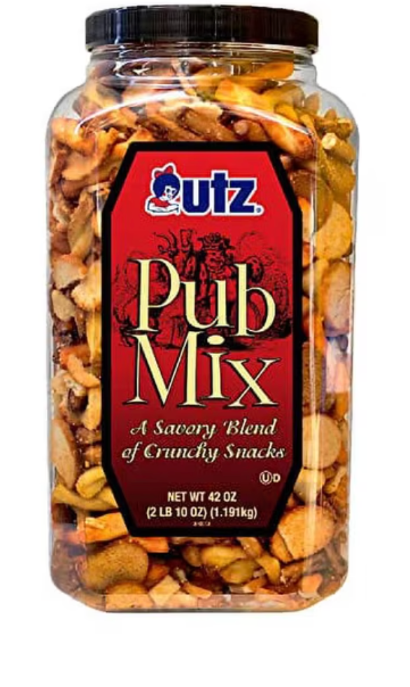Utz Pub Mix, 42 Oz. Barrel, Savory Snack Mix - expired Apr 30 2026