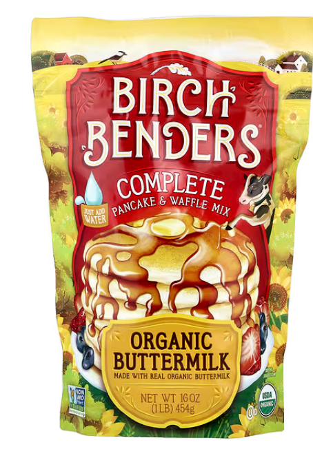 Birch Benders, Complete Pancake & Waffle Mix, Organic Buttermilk, 1 lb (454 g) - expires Sep 2027