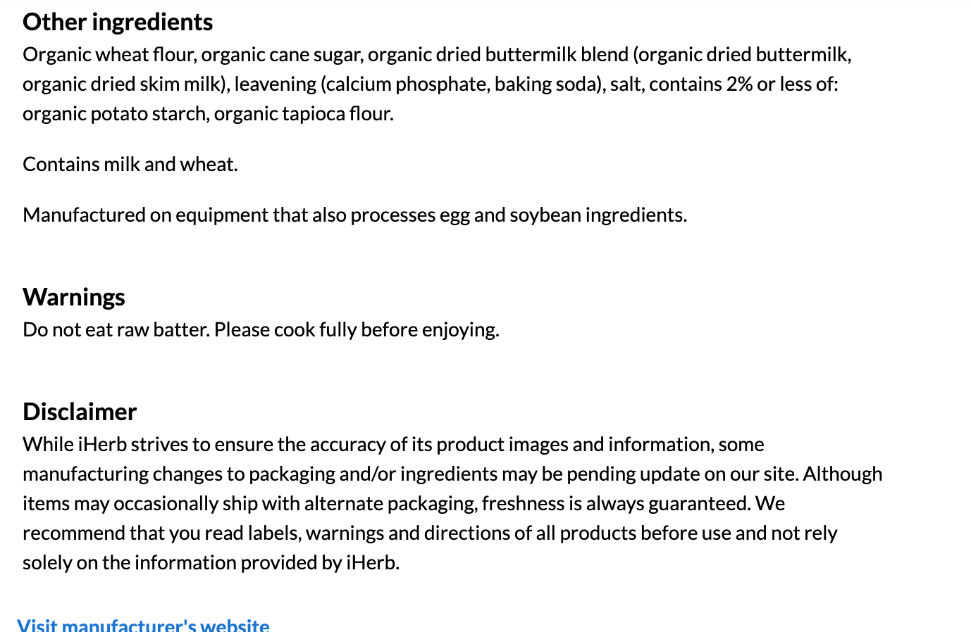 Birch Benders, Complete Pancake & Waffle Mix, Organic Buttermilk, 1 lb (454 g) - expires Sep 2027