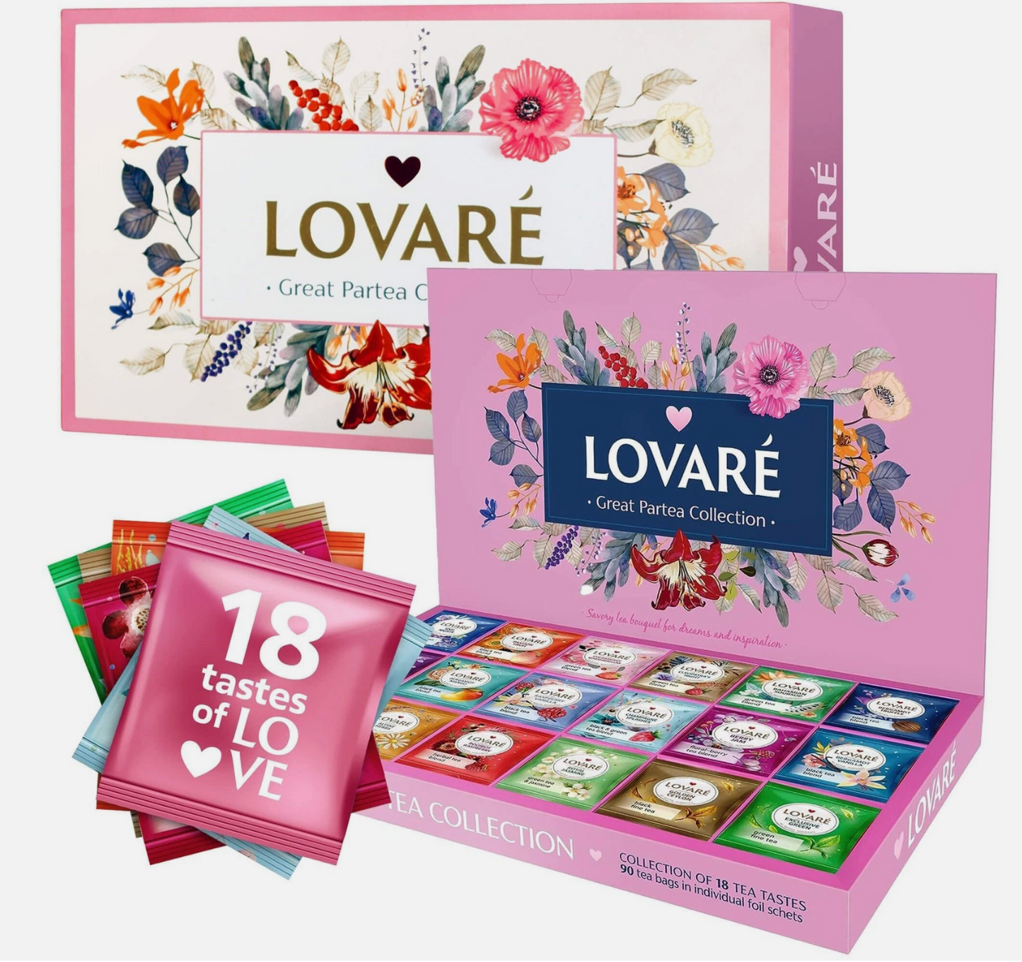 LOVARE Tea Bags Variety Pack - Made in Ukraine - Black 90 (18 Tastes)