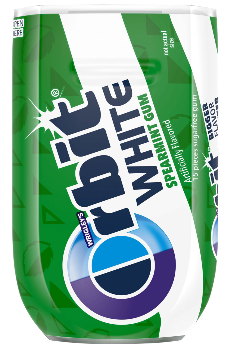 Orbit White Spearmint Sugar Free Gum, Artificially Flavored, 15 Piece, Plastic Packet