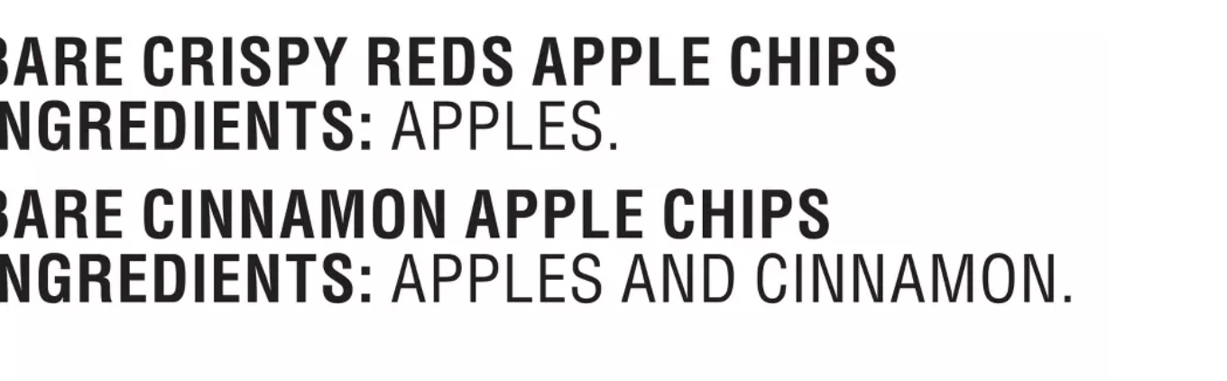 Bare Apple Dried Fuji Red and Cinnamon Chips Snack Pack - 3.7oz - expires Dec 28 2026