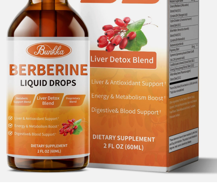 Berberine Liquid Drops Organic Ceylon Cinnamon Bitter Melon 2 FL OZ