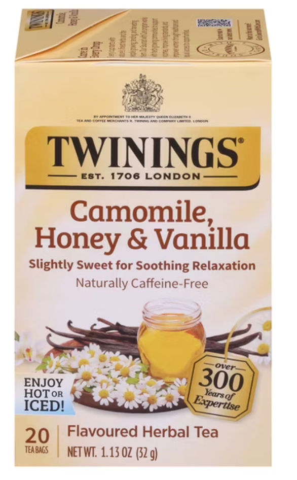 Twinings Camomile, Honey & Vanilla Herbal Tea Bags, Caffeine Free, 20 Count Box