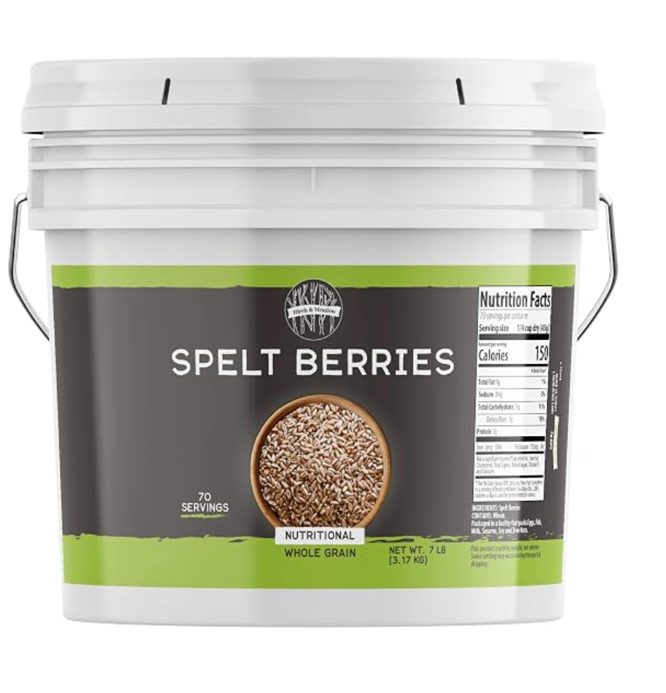 Birch & Meadow 1 Gallon of Spelt Berries, Dehulled, Non-GMO, Non-Irradiated - expires 4/2028
