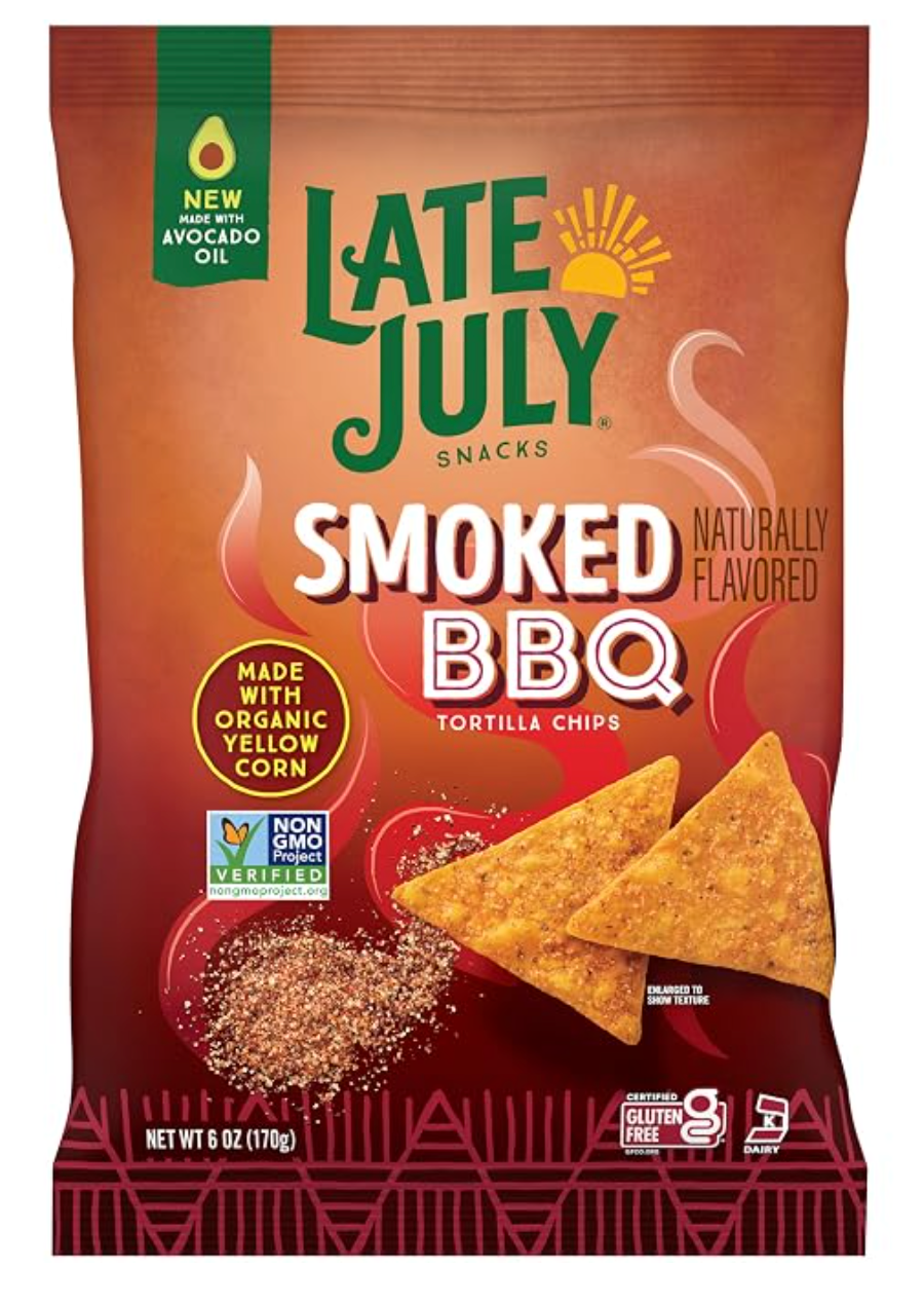Late July Snacks Smoked BBQ Tortilla Chips, 6 Oz Bag - expires Oct 17 2026