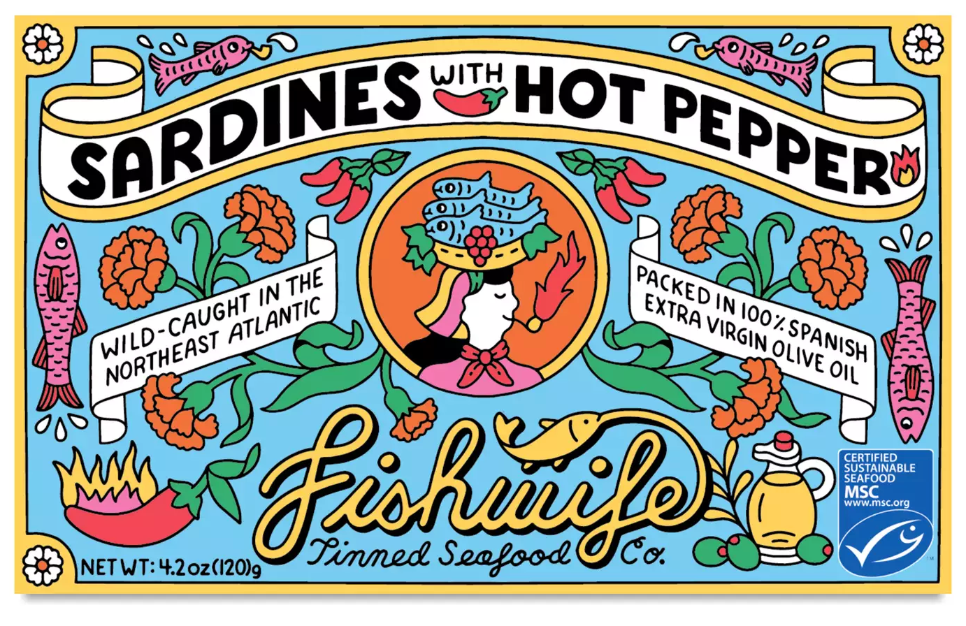 Fishwife Tinned Seafood Co., Sardines with Hot Pepper