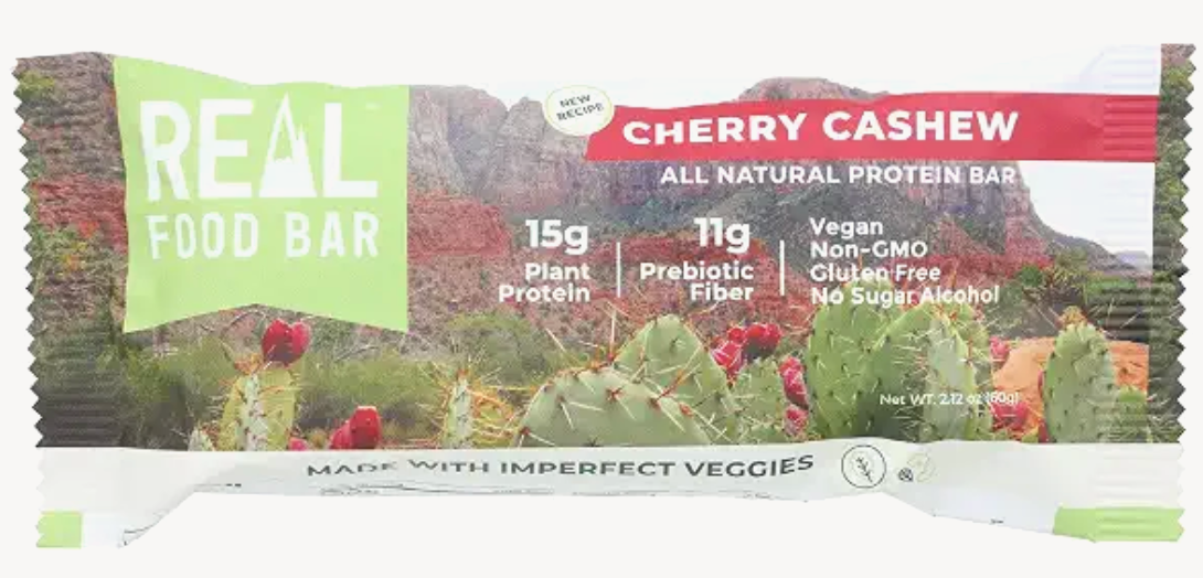 Real Food Bar Bar Protein Cherry Cashew, 2.12 Ounce