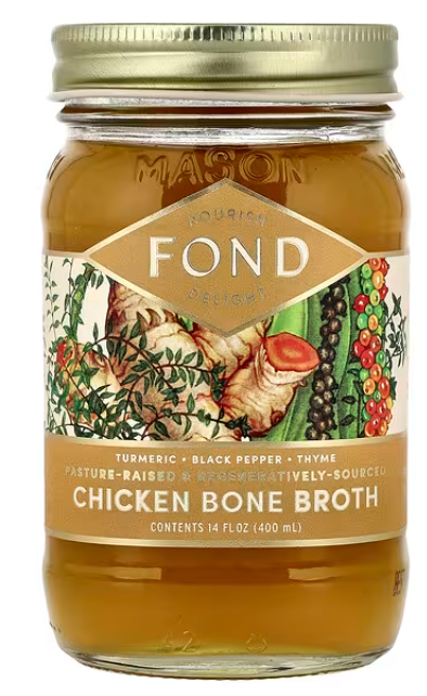 FOND Bone Broth, Chicken Bone Broth, Turmeric & Black Pepper, 14 fl oz (400 ml)