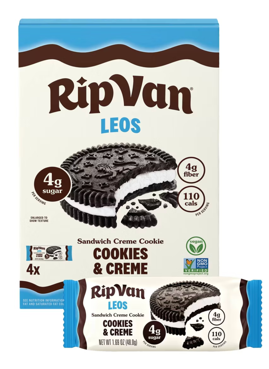Rip Van Leos Cookies and Cream Sandwich Cookies - 6.76oz/4ct