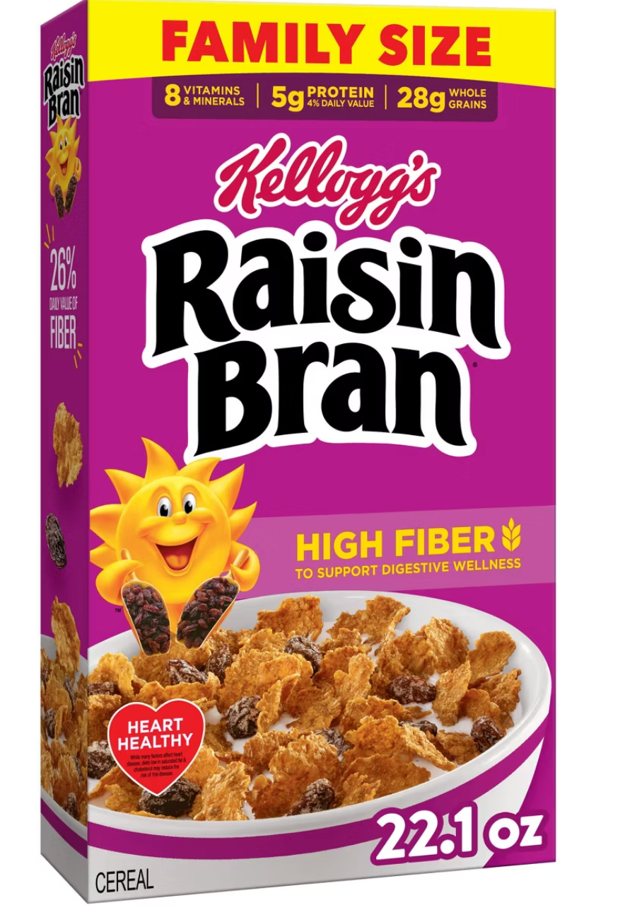 Kellogg's Raisin Bran Cereal - 22.1oz: Low Fat, No High Fructose Corn Syrup
