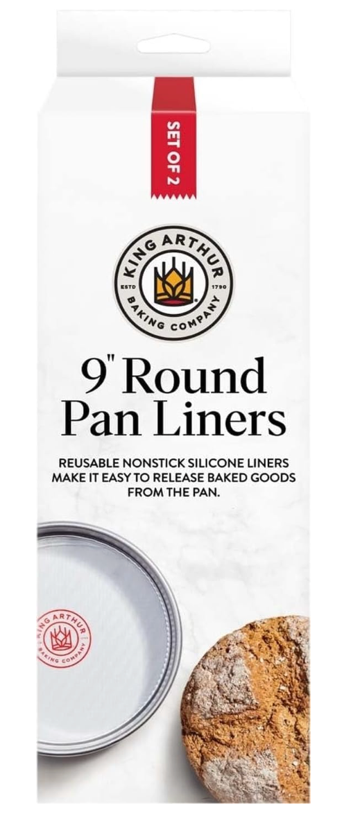 King Arthur Baking Company Round Cake Pan Liners, Oven Safe Reusable Nonstick European-Grade Silicone, 9-Inch, Set Of 2, For Easy Nonstick Cake Release