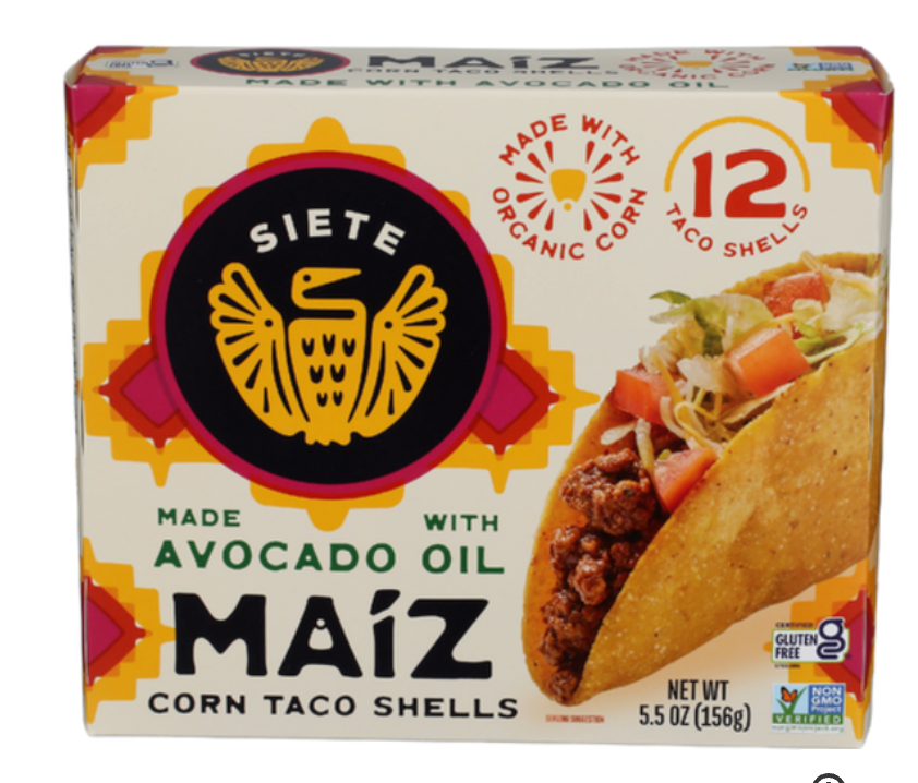 Siete Corn Taco Shells Made With Avocado Oil 12 Pack