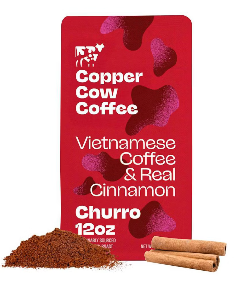 Copper Cow Churro Dark Roast Ground Vietnamese Coffee - 12oz -expires Feb 2027