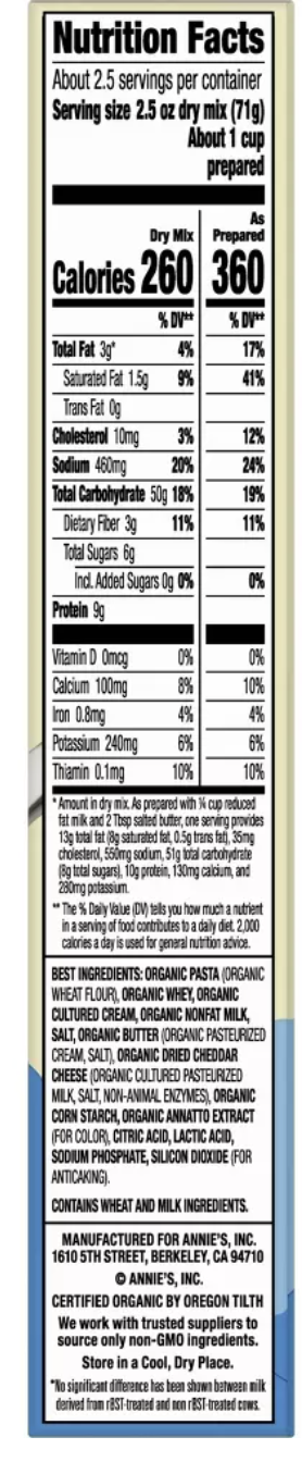 Annie's Organic Classic Cheddar Mac and Cheese - 6oz