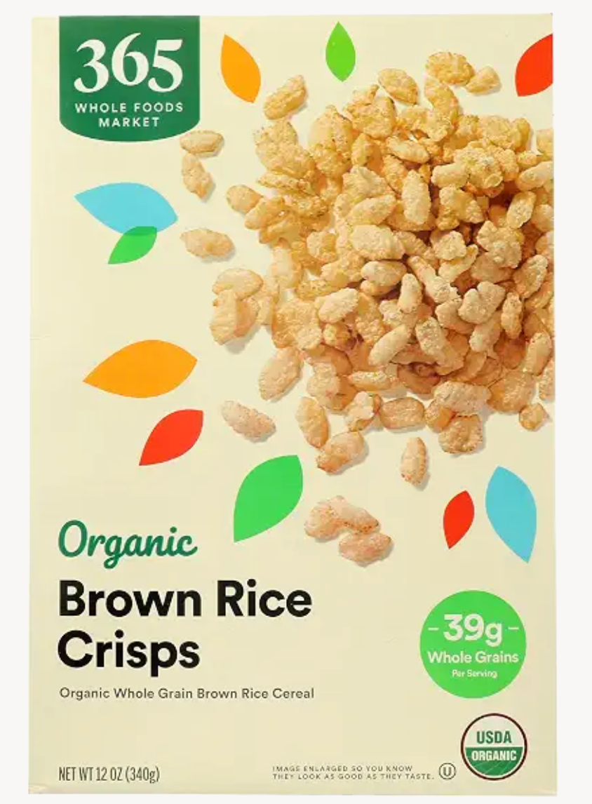 365 by Whole Foods Market Organic Brown Rice Crisps Cereal, 12 Ounce - expires 05/2027