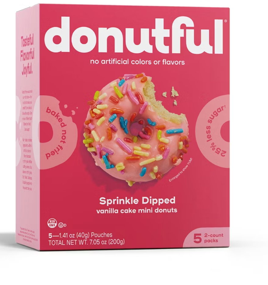 Donutful Pink Dipped Sprinkle Mini Donuts - 7.05oz/10ct - expired 07.22.2026