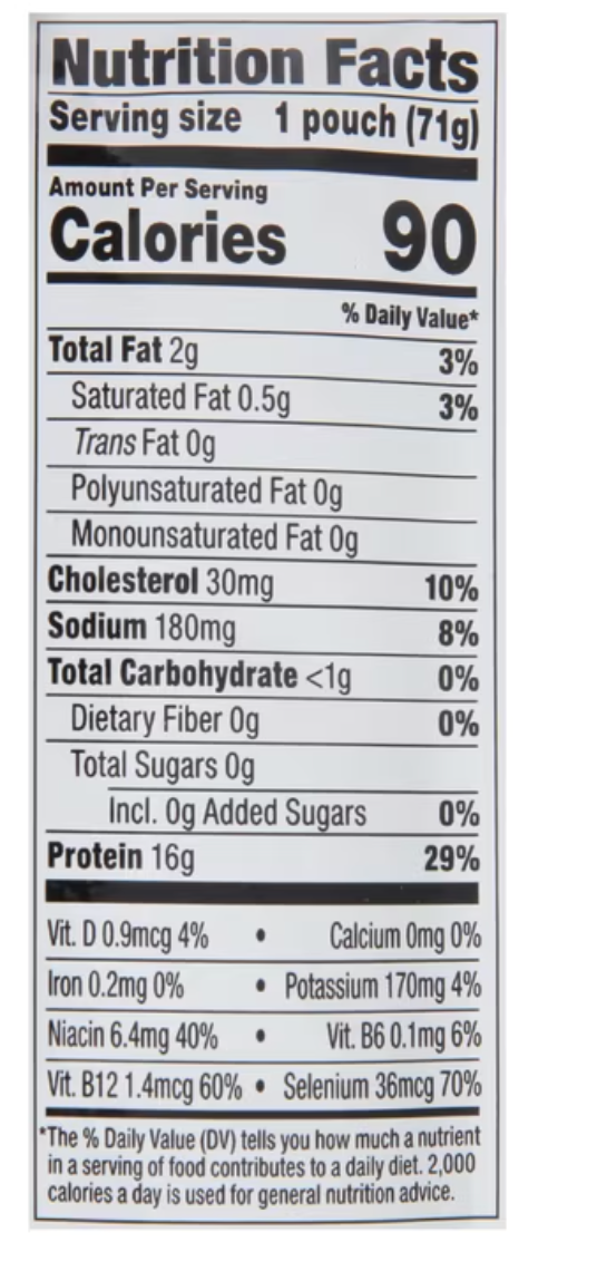 Bumble Bee Chunk White Albacore Tuna in Water, Wild Caught, Gluten Free, 16g Protein per Serving, Ready to Eat, Shelf Stable Pouch, 2.5 oz -expires Oct 2028
