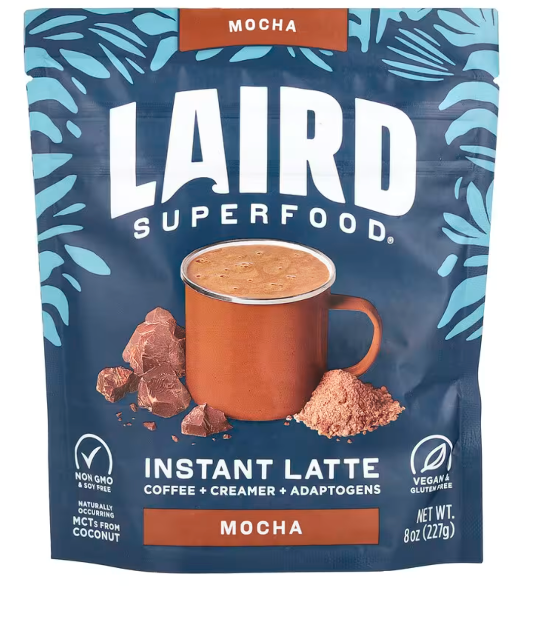 Laird Superfood, Instant Latte, Coffee + Creamer + Adaptogens, Mocha, 8 oz (227 g) - expires 03/2027