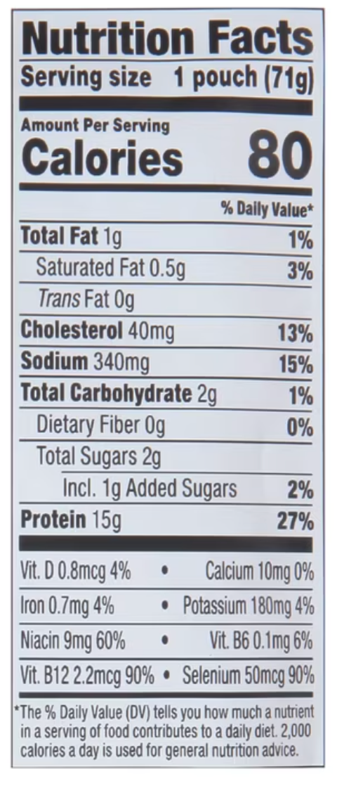 Bumble Bee Applewood Smoke Naturally Flavored Light Tuna, Wild Caught, Gluten Free, 15g Protein per Serving, Ready to Eat, Shelf Stable Pouch, 2.5 oz