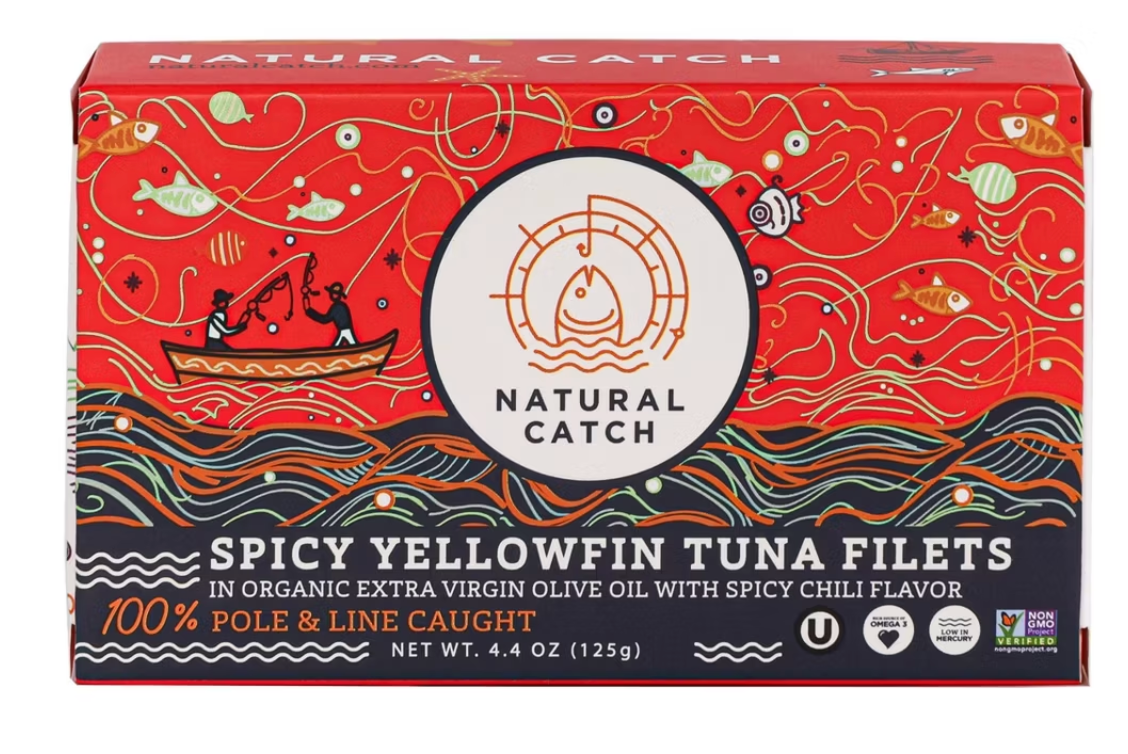 Natural Catch Spicy Chili Flavor Yellowfin Tuna Filets In Organic Extra Virgin Olive Oil - 4.4 oz