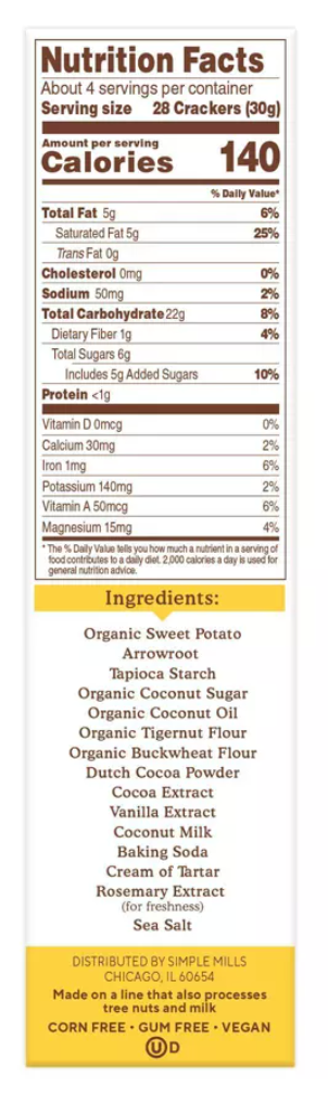 Simple Mills Cookies Sweet Mmms Cocoa Crunch - 4oz - expired July 11 2026