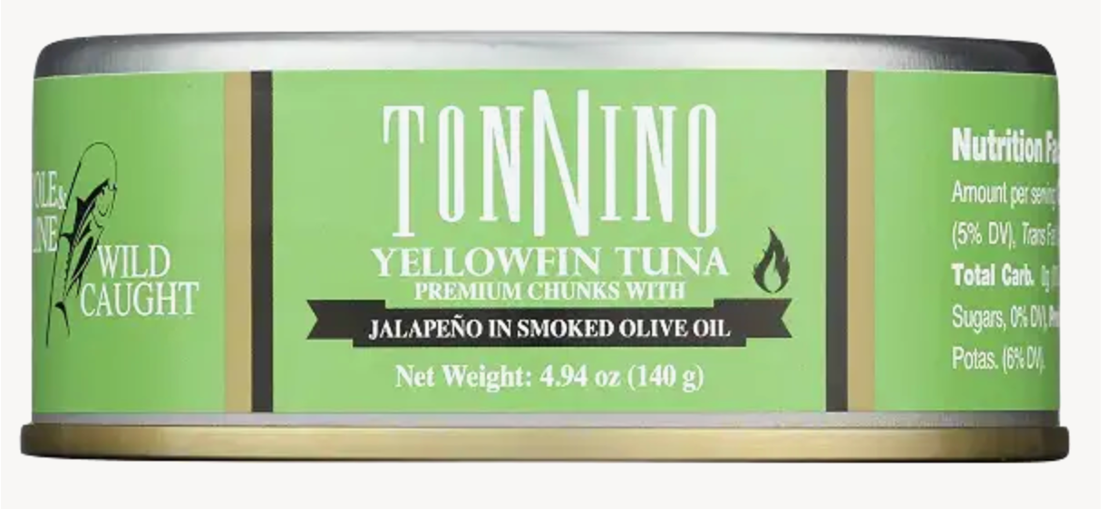 Tonnino Jalapeno Yellowfin Tuna in Smoked Olive Oil, 4.94 OZ