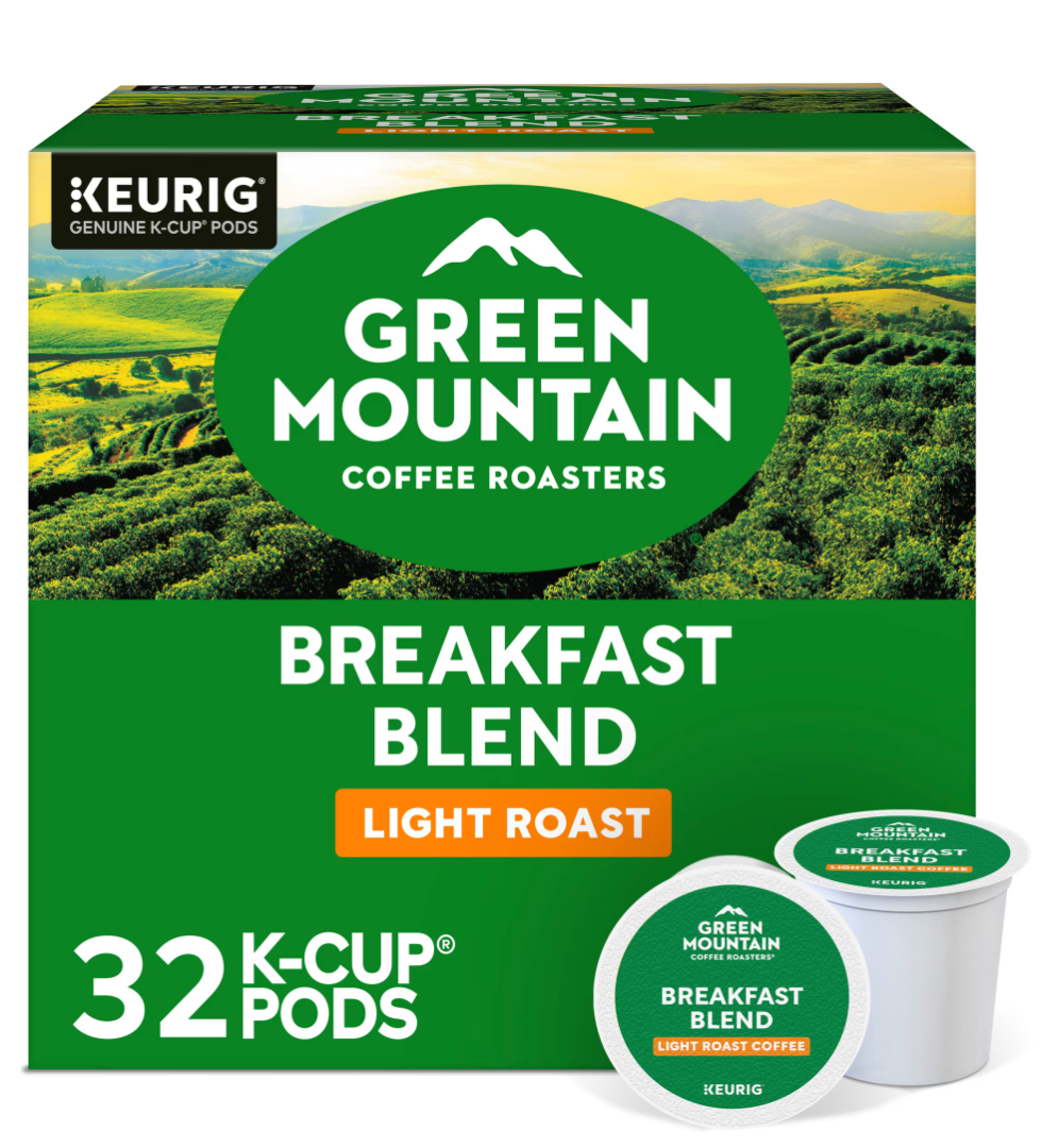 Green Mountain Coffee Roasters, Breakfast Blend Light Roast K-Cup Coffee Pods, 32 Count - expires March 16 2028