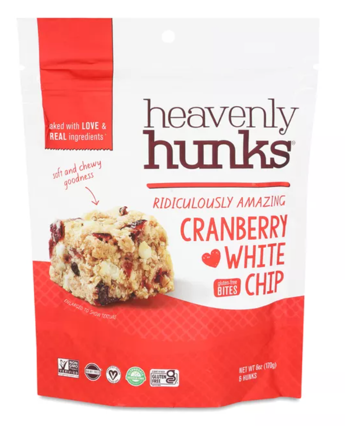 Heavenly Hunks, Gluten-Free Bites, Cranberry White Chip - expires 04/2027