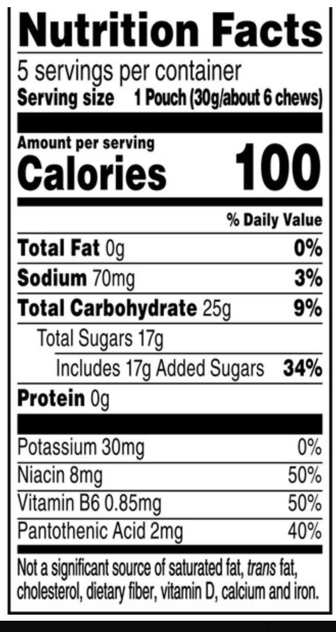 Gatorade Energy Chews, 30 CT, Fruit Punch - expires May 08 2027