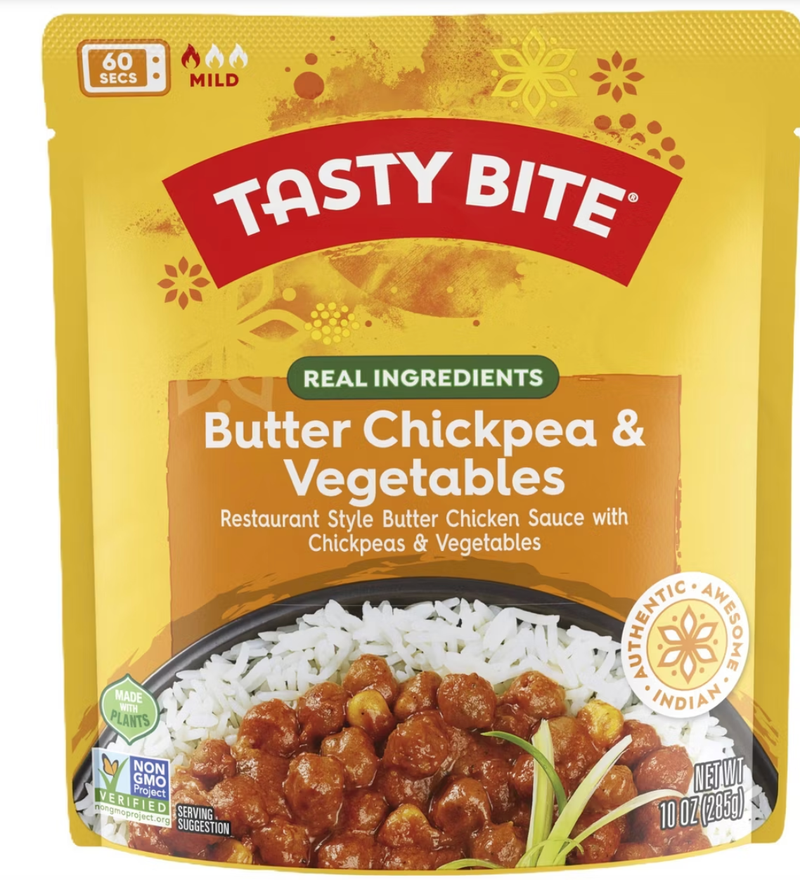 Tasty Bite Gluten Free Butter Chickpea and Vegetables - 10oz - expires June 30 2027