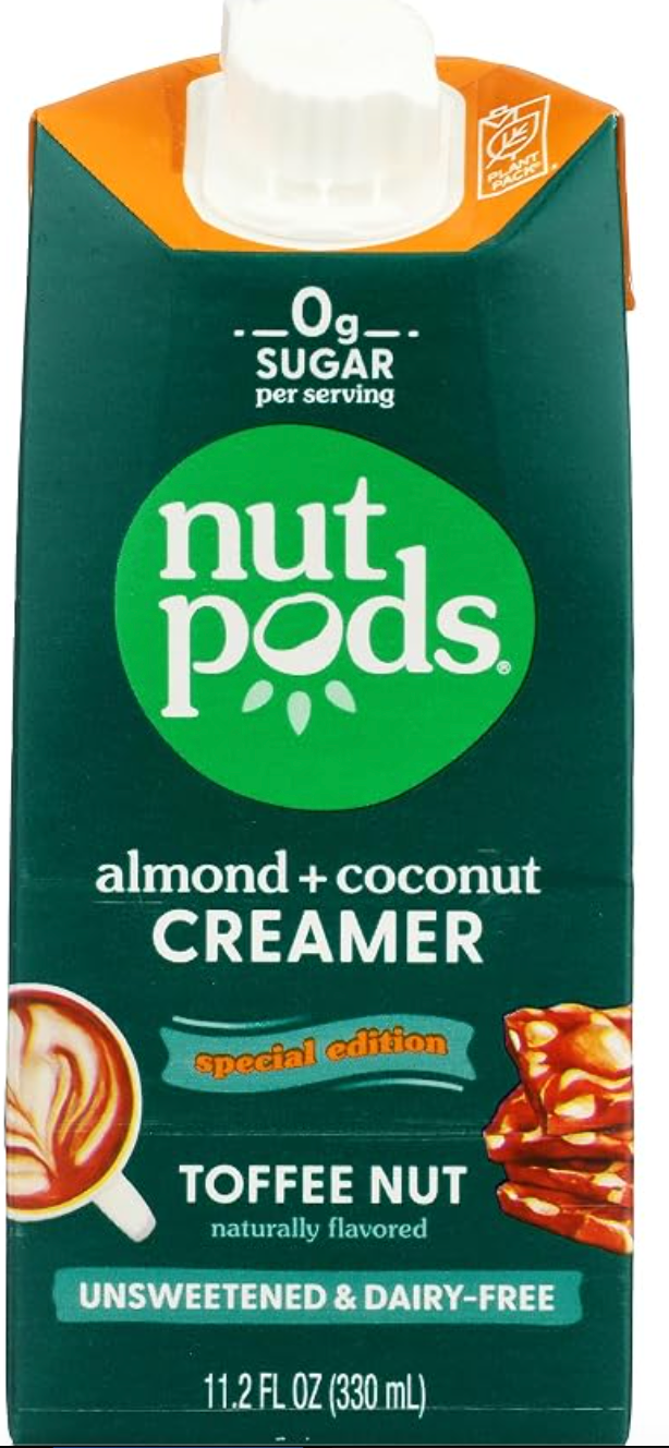 Nutpods Toffee Nut Almond Coconut Creamer, 11 Fl Oz - expires Sep 15 2026