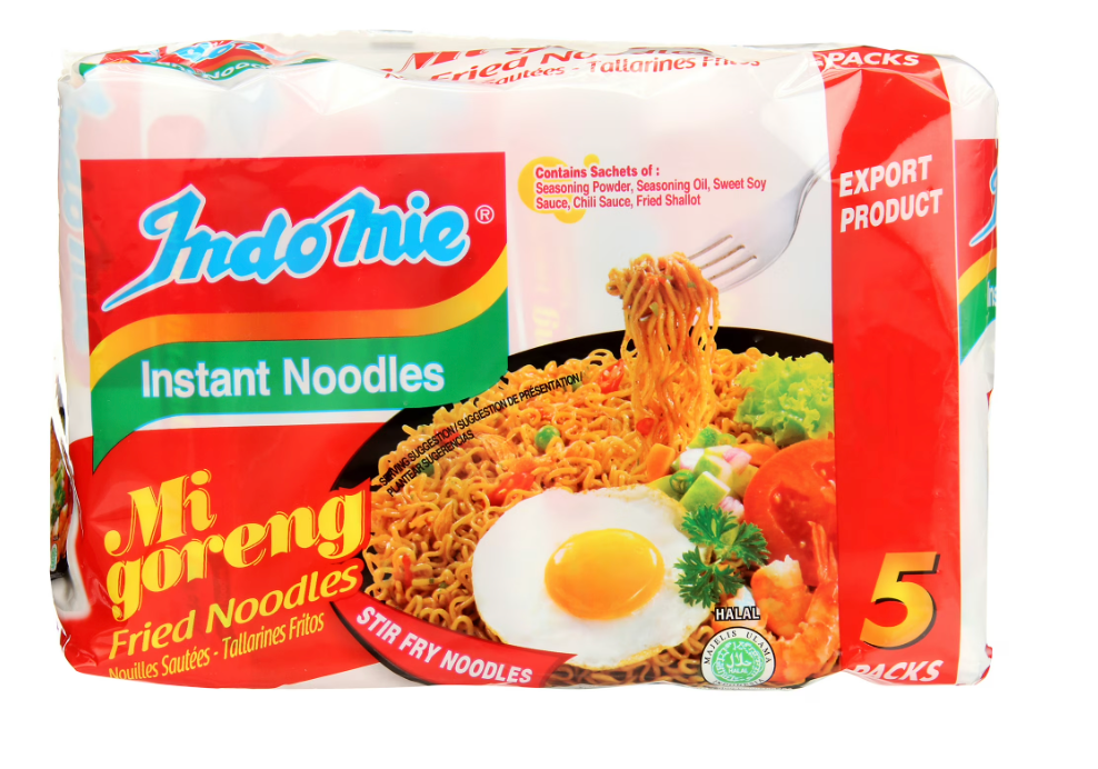 Indomie Halal-Certified, Original Flavor Mi Goreng Instant Stir Fry Noodles, 15 oz, 5 Pack Bag - expires Feb 10 2027