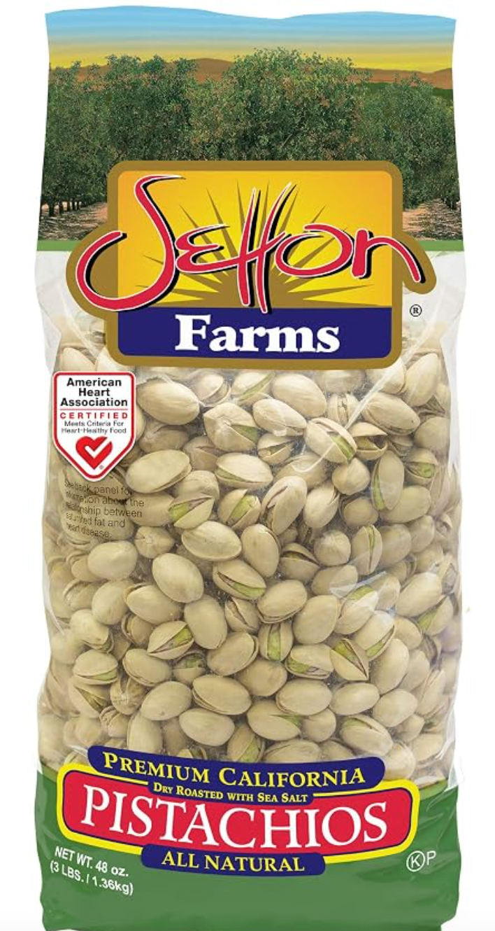 Setton Farms Premium Pistachios, Dry Roasted with Sea Salt, 3lb Bag (48 oz)