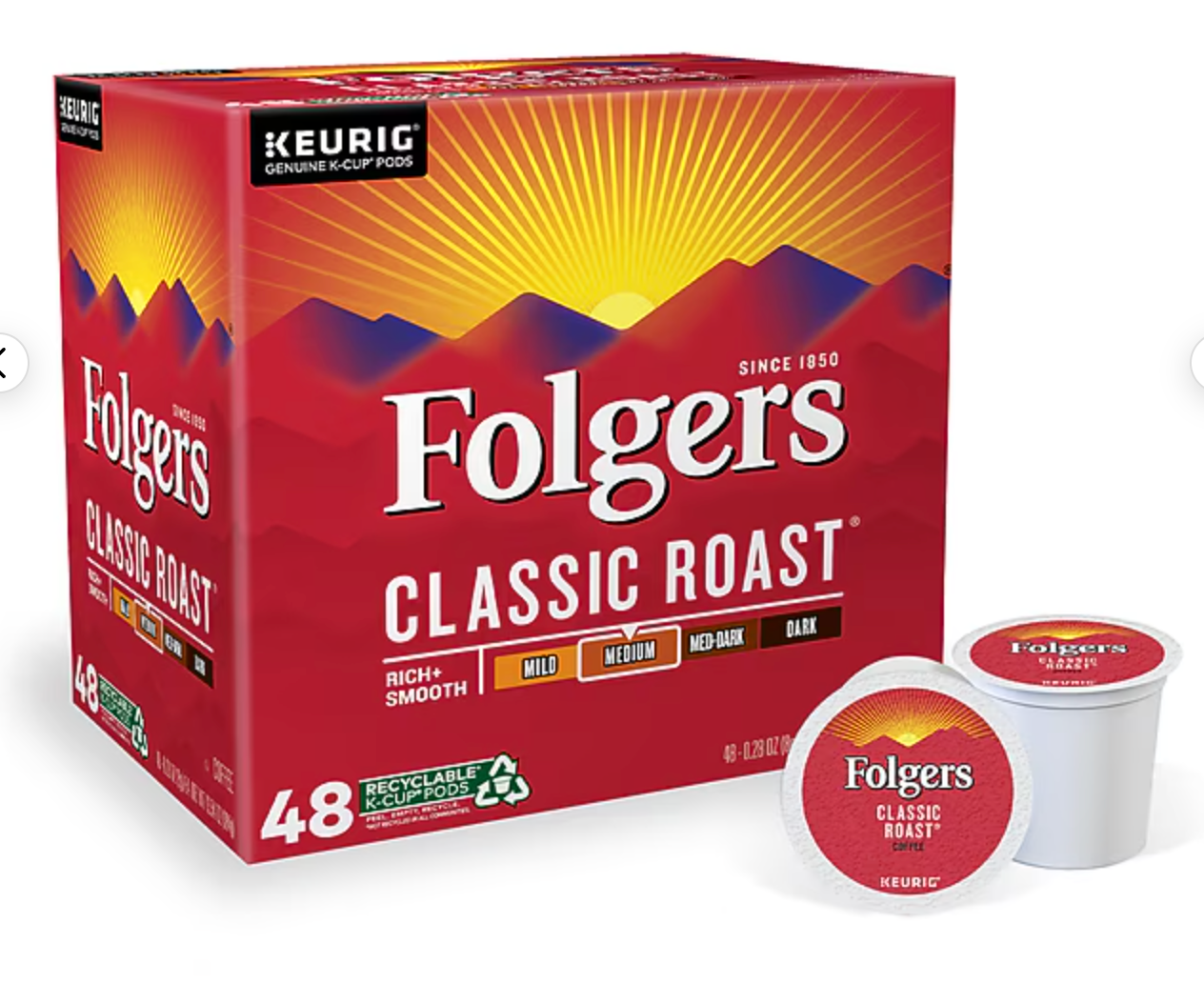 Folgers Classic Roast Coffee Keurig® K-Cup® Pods, - expires May 08 2027