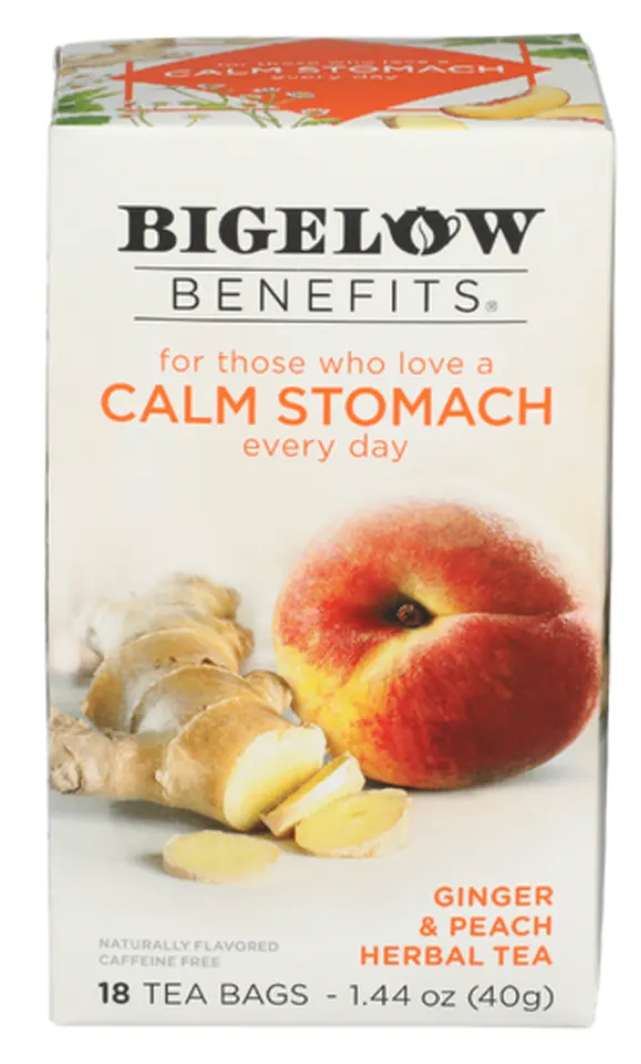 Bigelow Benefits Ginger & Peach Herbal Tea Bags Bigelow Calm Stomach Ginger & Peach Tea