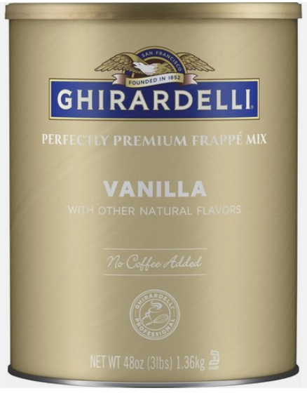 Ghirardelli Vanilla Premium Frappe Mix 3 lb Can