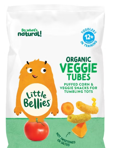 Little Bellies Organic Veggie Tubes Baby Snacks - 0.42 oz: Age 12 Months & Up, Cheese & Tomato Flavors, Ready to Eat - expires Jan 28 2027