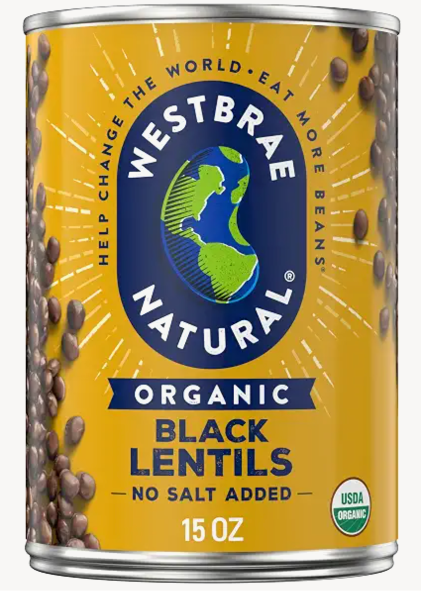 Westbrae Natural Lentils Black Organic, 15 Ounce