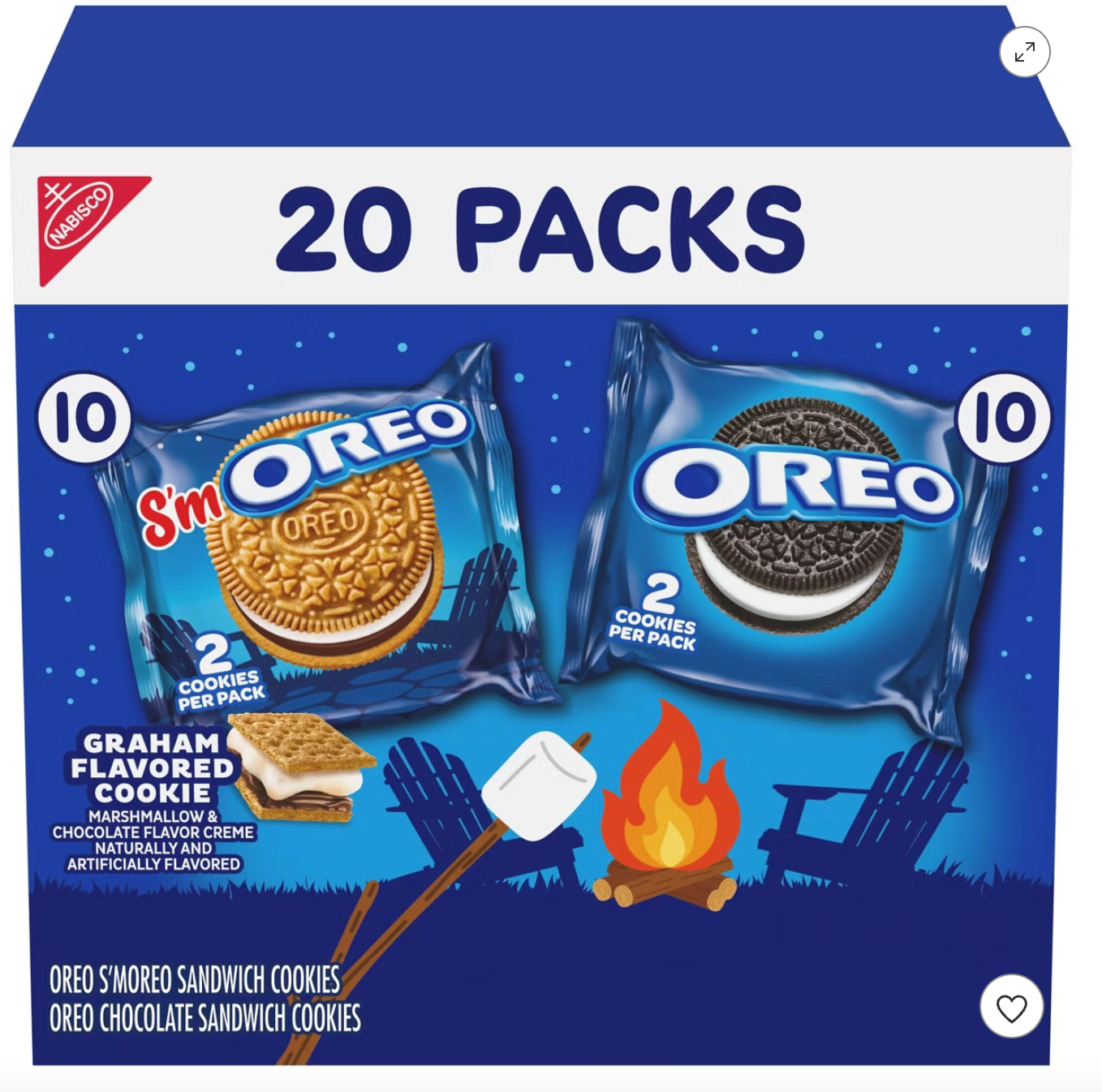 Oreo Original & S'moreo Sandwich Cookies Summer Treats Variety Pack - 18oz/20ct - expired August 19 2026