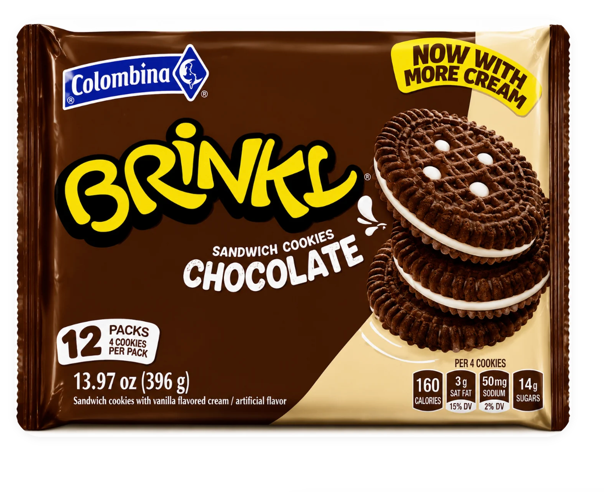 Colombina Brinky Chocolate Sandwich Cookies - expires Jan 2027