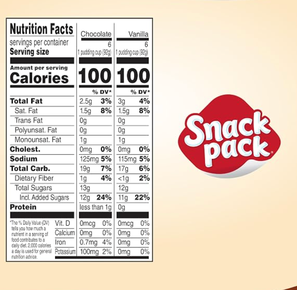 Snack Pack Chocolate and Vanilla Pudding Cups, 3.25 oz., 12-ct Family Pack - expires March 12 2027